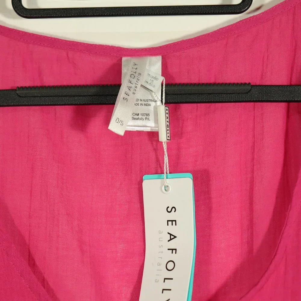 NWT Seafolly X Revolve Amnesia Kaftan in Magenta Haze One Size - Picture 5 of 9